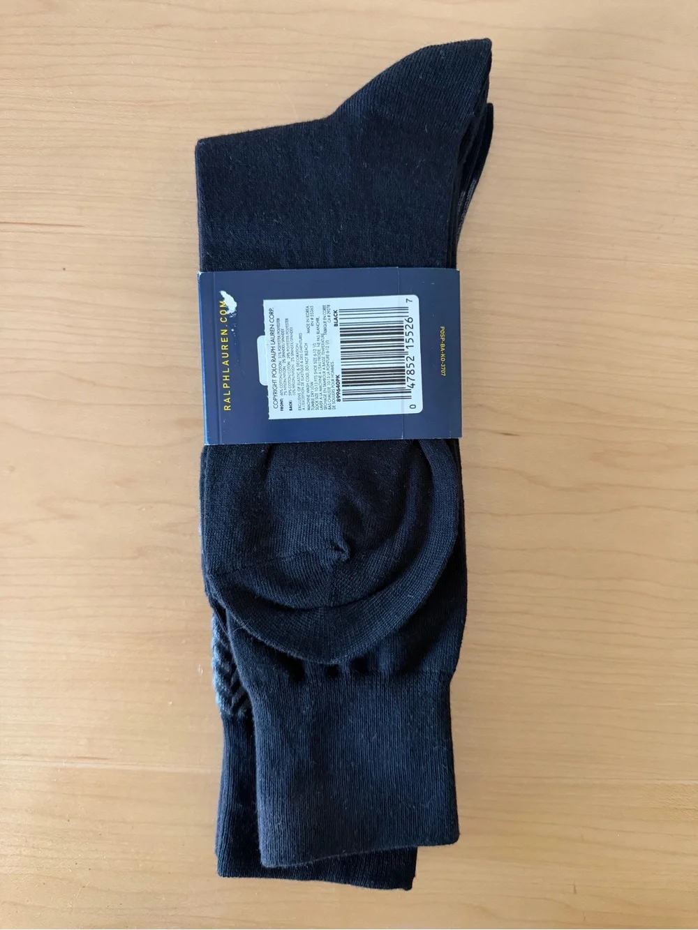 Polo Ralph Lauren Herringbone Gray Black 2-Pack Socks Made in Korea 10-13US